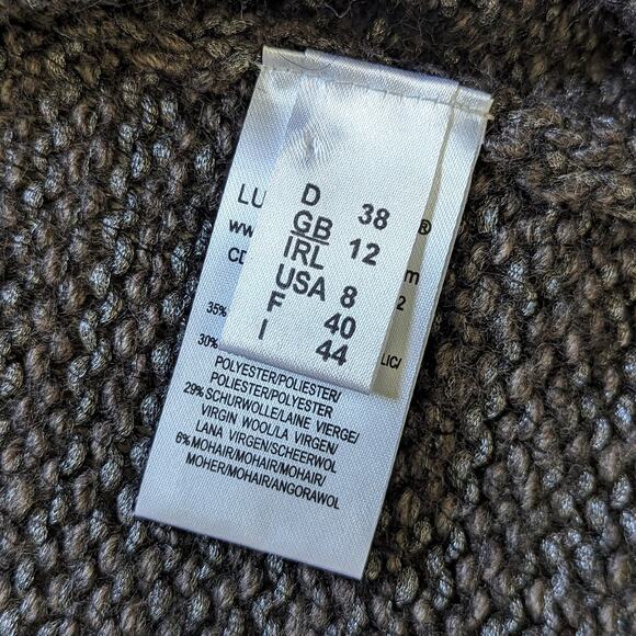 Luisa Cerano Mohair Wool Blend Knit Sweater Short Sleeve Single Button Top Shawl - Picture 5 of 7